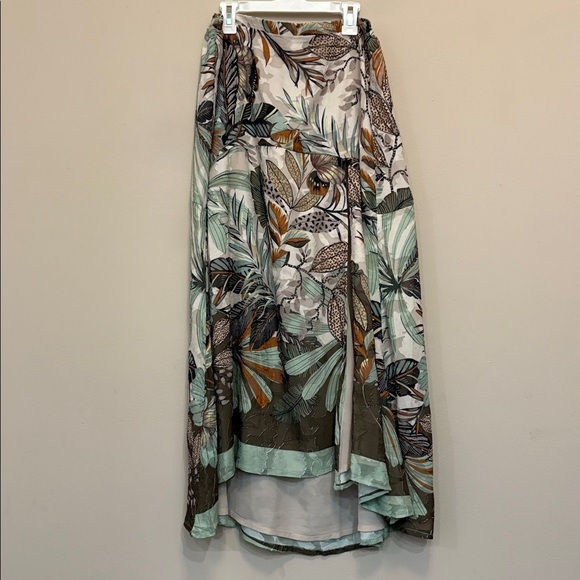 NWT Supernatural by SECRET MISSION Tropical Jungle Sandra Georgette maxi skirt - Picture 14 of 16